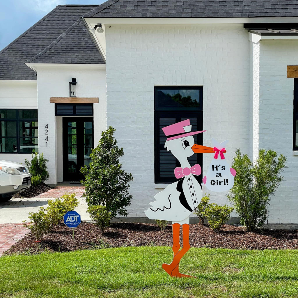 Pink Stork Sign with Generic Bundle - It's a Girl, Amelia Island, Jacksonville (FL), St Mary's (GA)