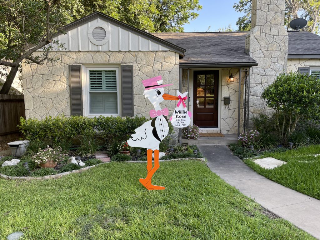 Pink Stork Sign, Amelia Island, Jacksonville (FL), St Mary's (GA)